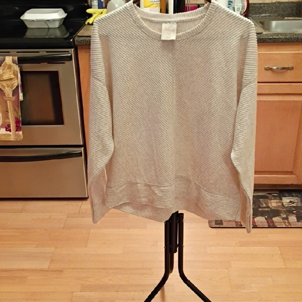 Chic Heather Gray Crew Neck Sweater High Low